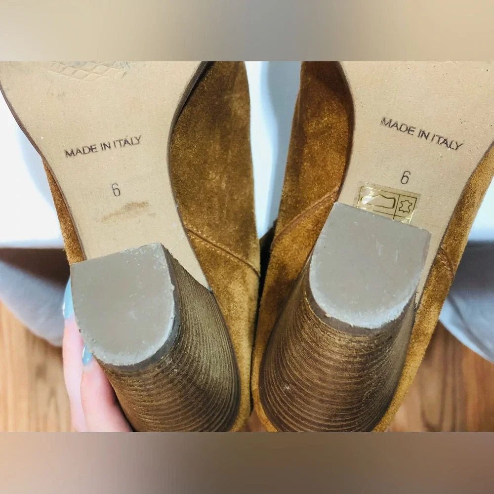 Miss Albright Knee High Brown Suede Pull On Boots Made in Italy Size 6 US Italy